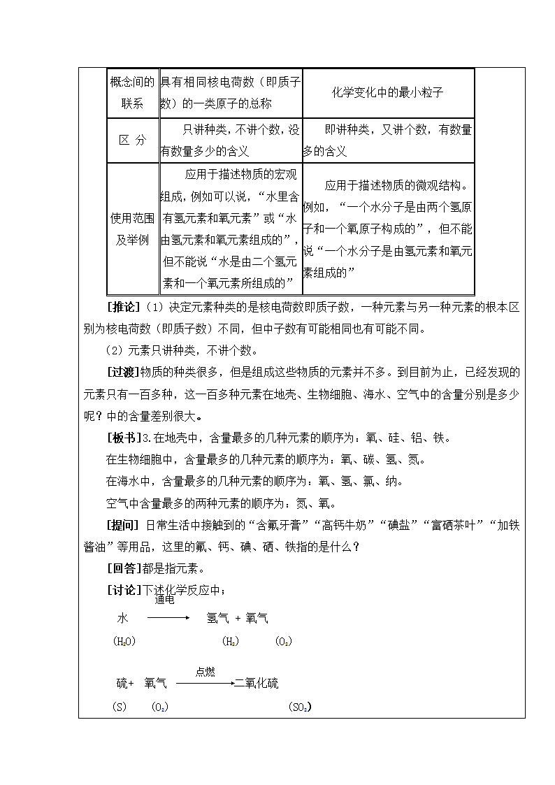 人教版化学九年级上册 3.3 元素 教学设计.doc第3页