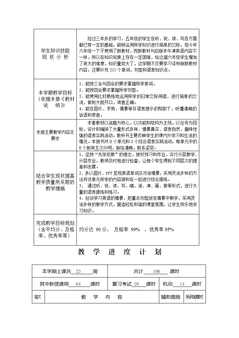 牛津译林版小学英语六年级上册教学计划.doc第1页