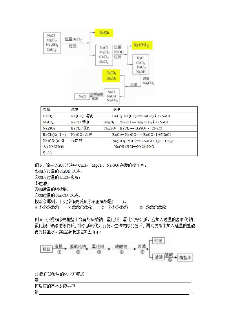 2022年中考化学酸碱盐除杂与推断 教案.doc第5页