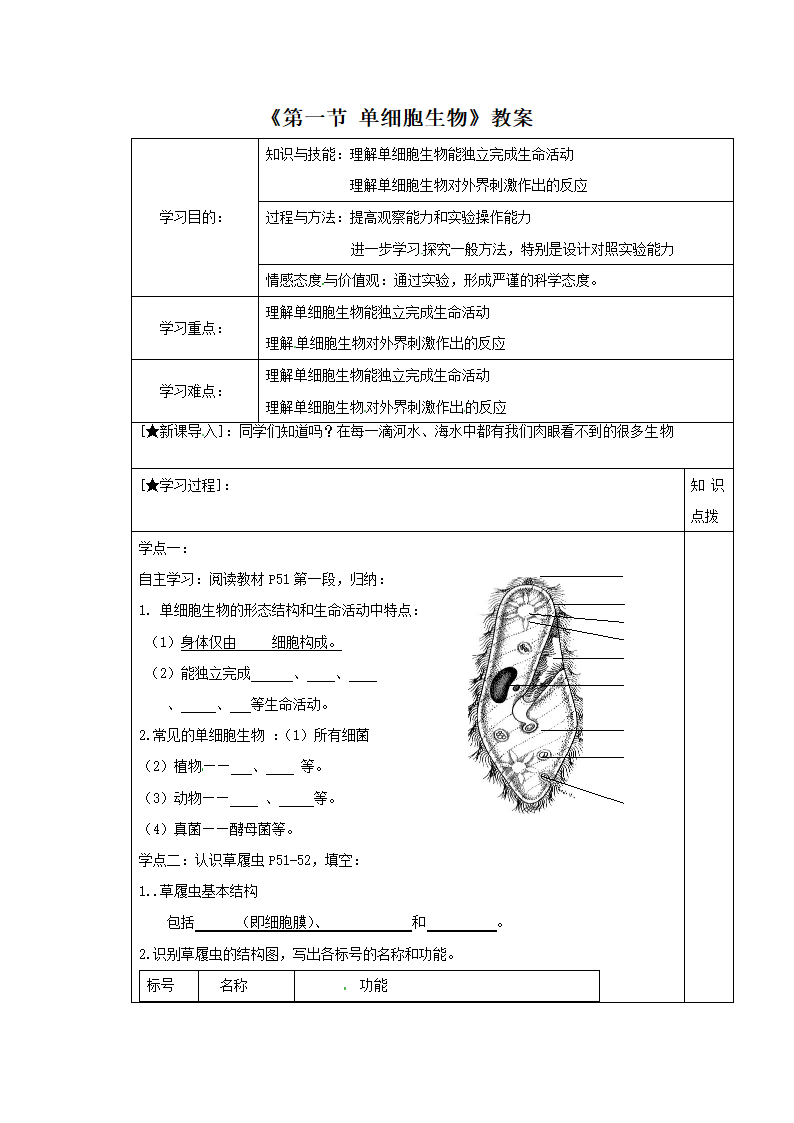 《第一节 单细胞生物》教案5.doc