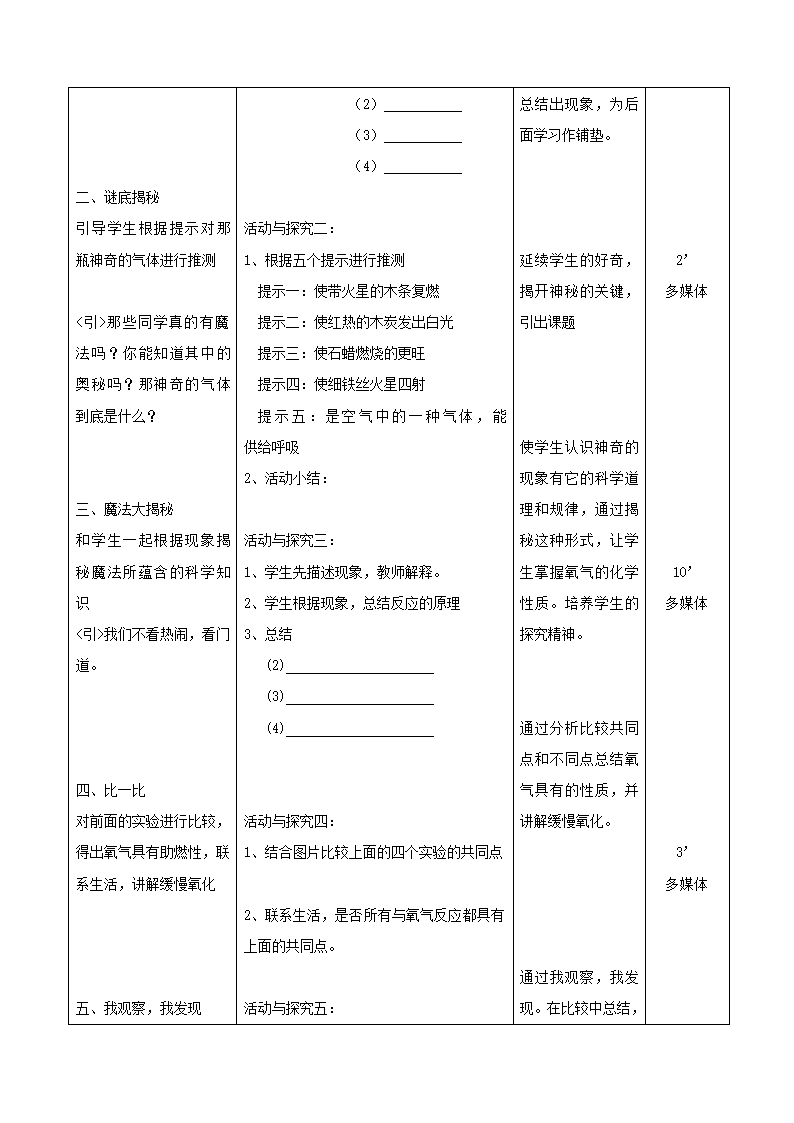 沪教版九上化学 2.1性质活泼的氧气  教案.doc第2页