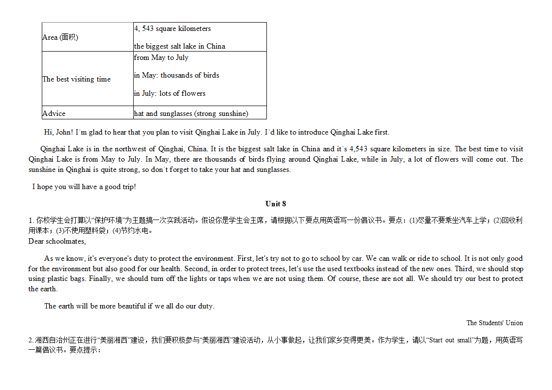 2020-2021学年冀教版英语八年级下册作文合集.doc第10页