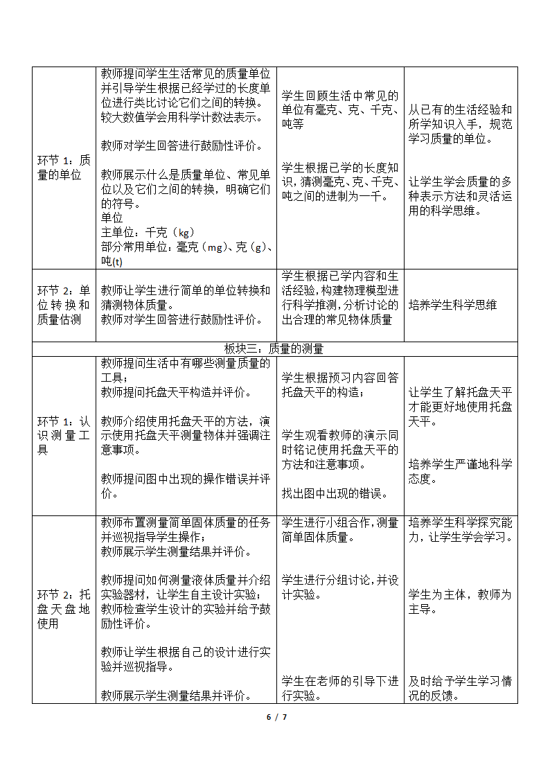 人教版-八年级物理6.1《质量》教学设计.doc第6页