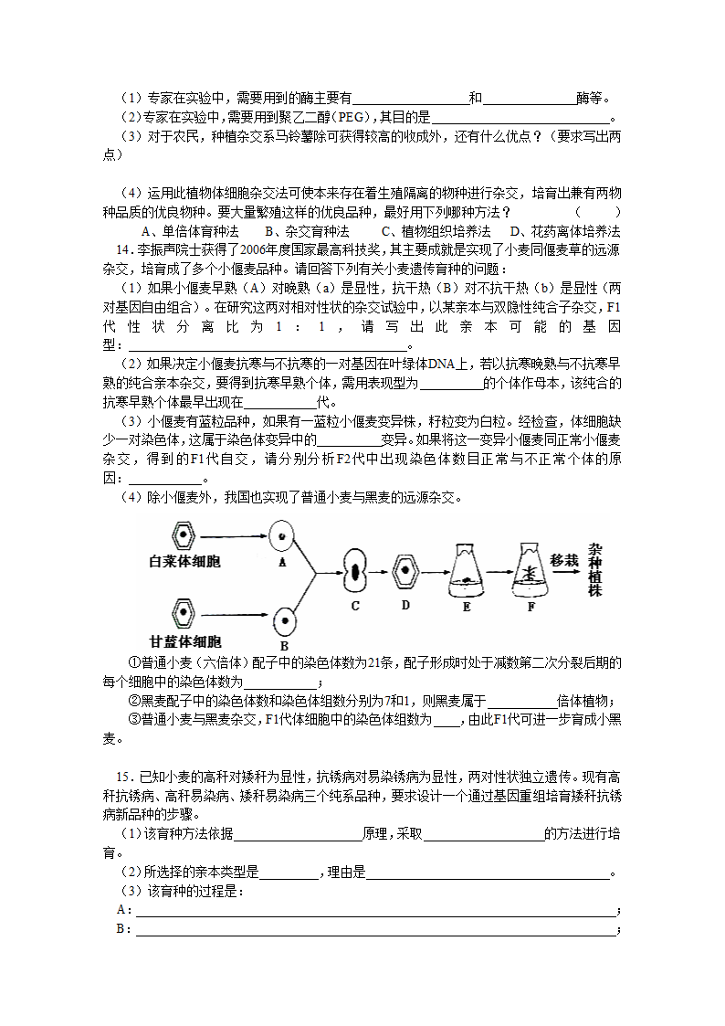 高考生物专题复习：生物育种知识全攻略.doc第10页