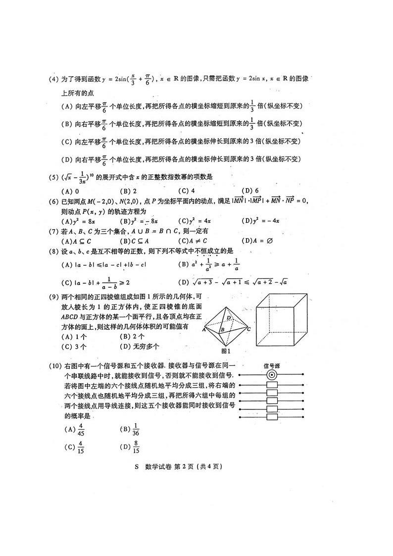 2006年高考数学试卷(江苏卷)数学试题及答案第2页