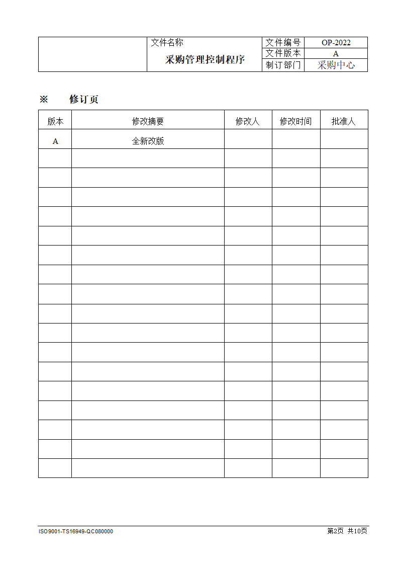 采购管理控制程序.docx第2页