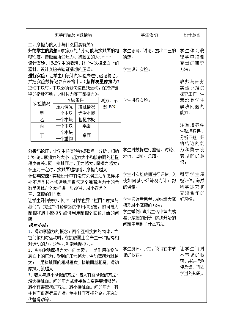 人教版八年级下册物理8.3《摩擦力》教学设计.doc第2页