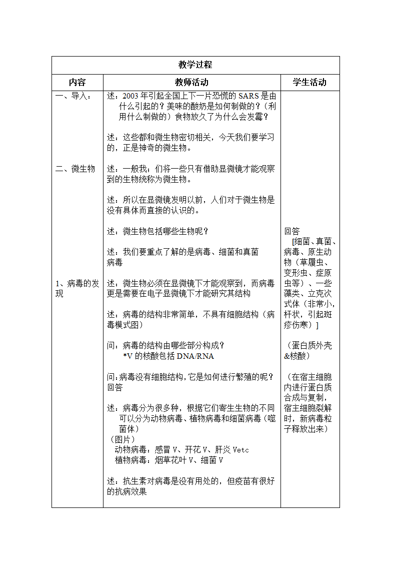 苏教版八上生物 14.3神奇的微生物  教案.doc第2页