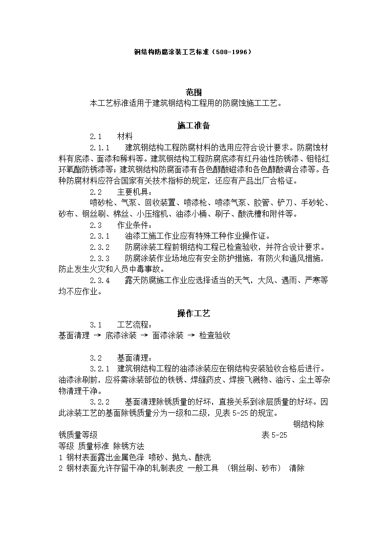 某地区钢结构防腐涂装工艺标准详细文档.doc第1页