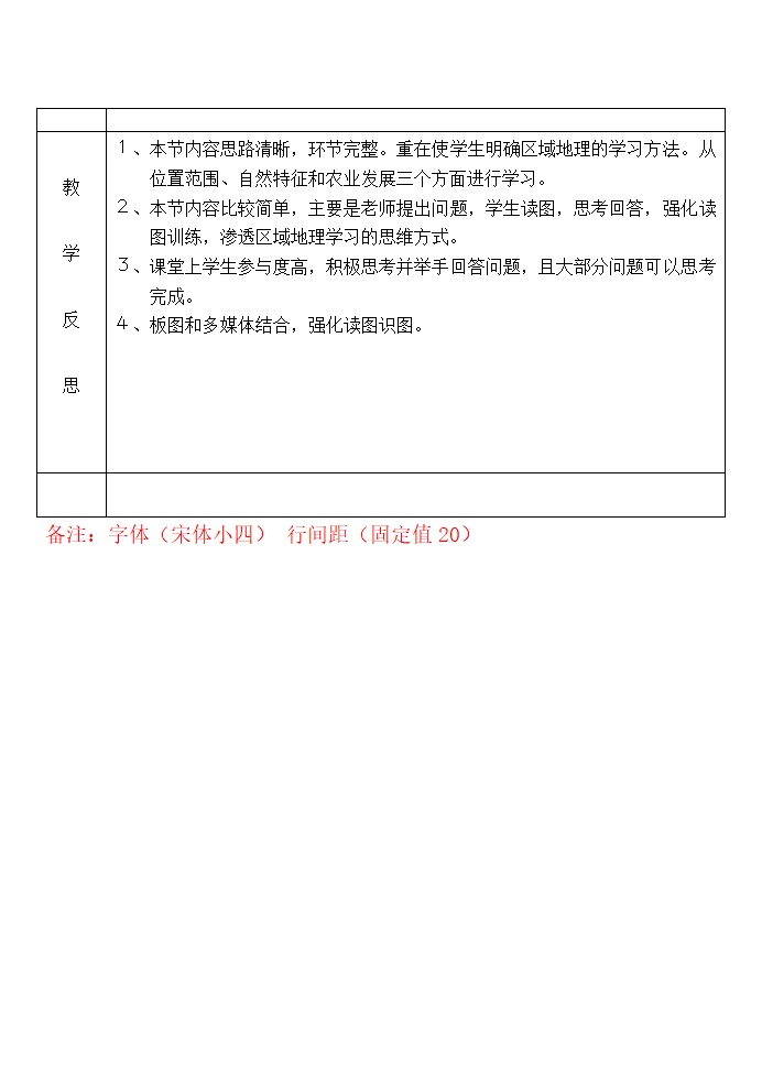 人教版八年级地理下册6.1自然特征与农业 教案（表格式）.doc第4页