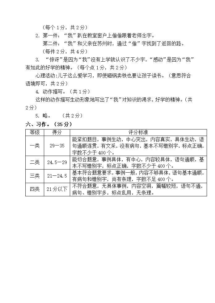 部编版五年级语文下册期末试卷（含答案）.doc第6页