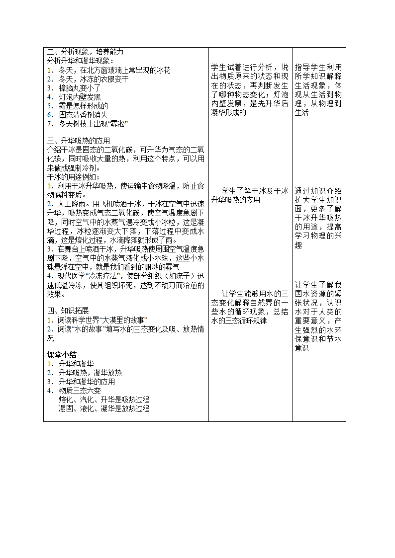 人教版八年级上物理第三章3.4升华和凝华 教案.doc第2页