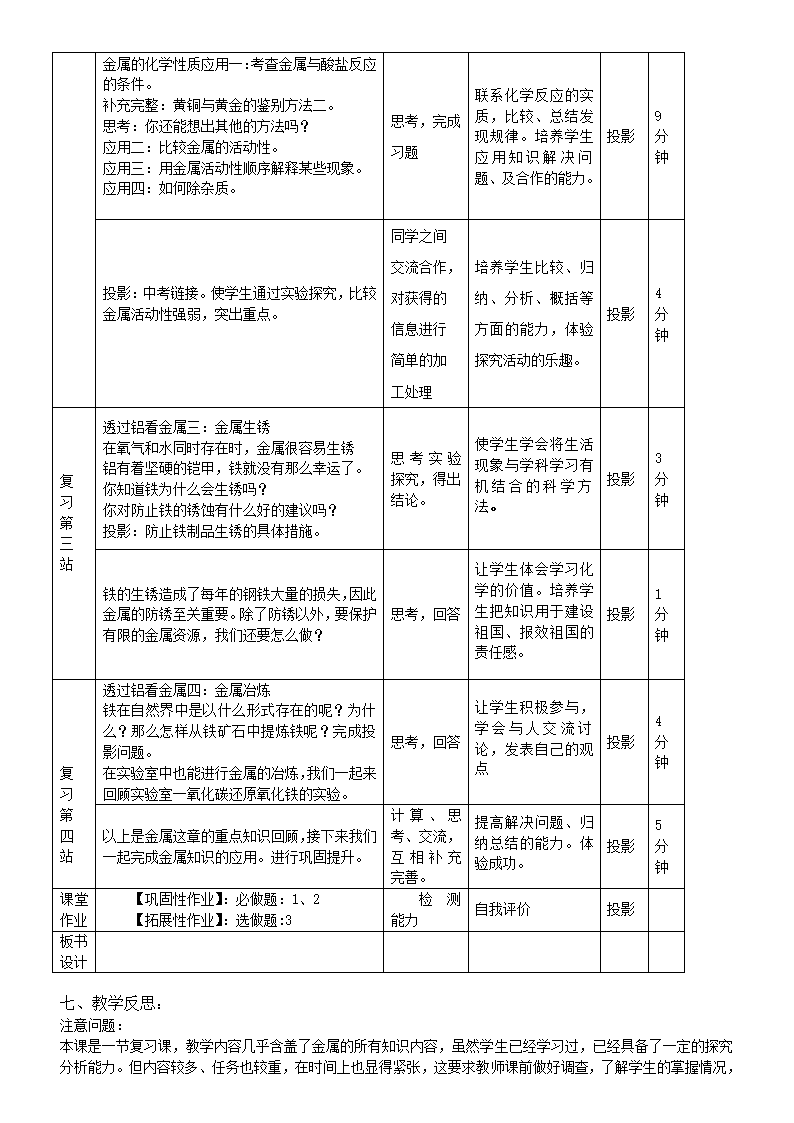 金属专题 复习课 教学设计 2021年中考化学总复习.doc第4页