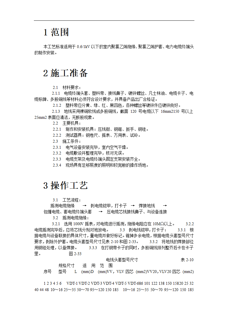 低压电缆头制作安装工艺标准.doc第2页