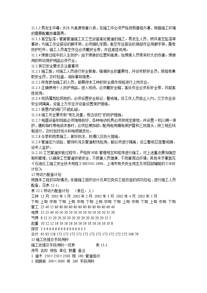 上海金山石化股份有限公司工艺管道工程施工组织设计.doc第12页