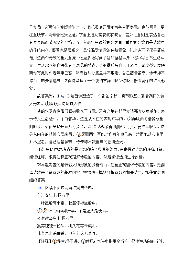 高考语文高中诗歌鉴赏试题习题（含解析）.doc第20页