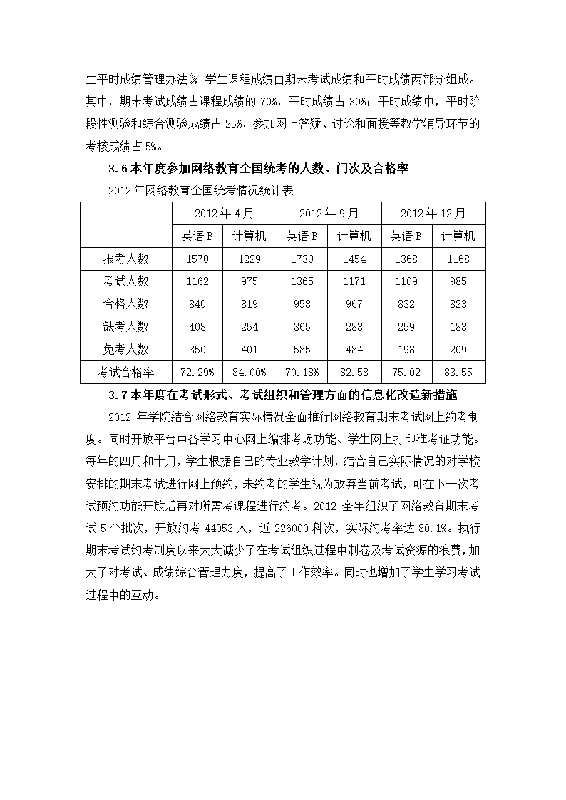 2012年度工作自检报告考试学籍管理中心第4页