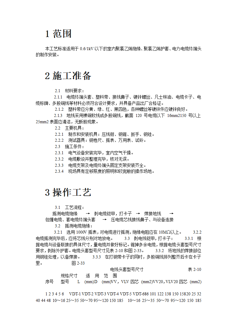 低压电缆头制作安装工艺标准.doc第2页