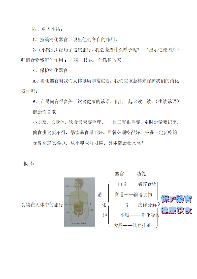 四年级上册科学教案- 4.5 食物在体内的旅行 教科版.doc第4页