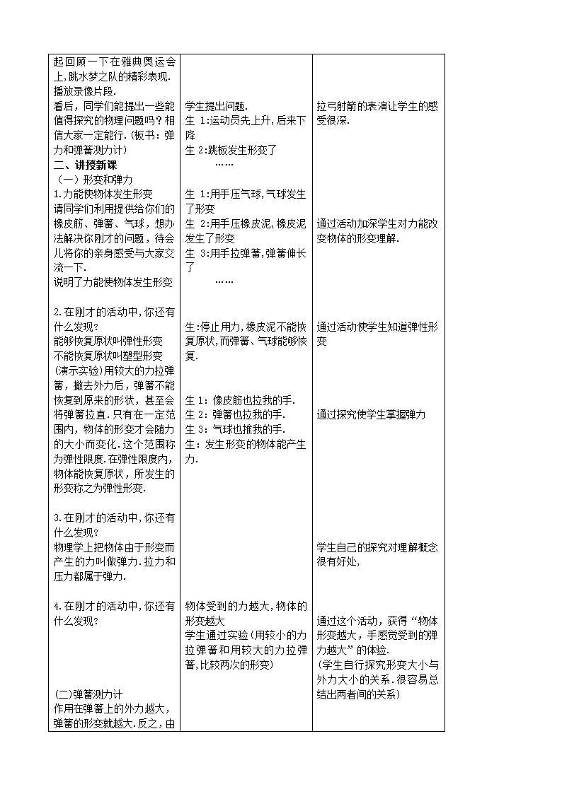 苏科版物理八年级下册 8.1 弹力和弹簧测力计 教学设计方案.doc第2页