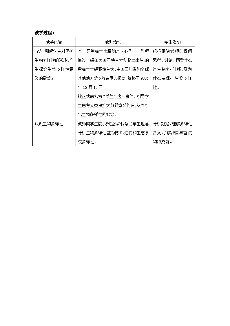 苏科版八下生物  26.2保护生物多样性 教案.doc第2页