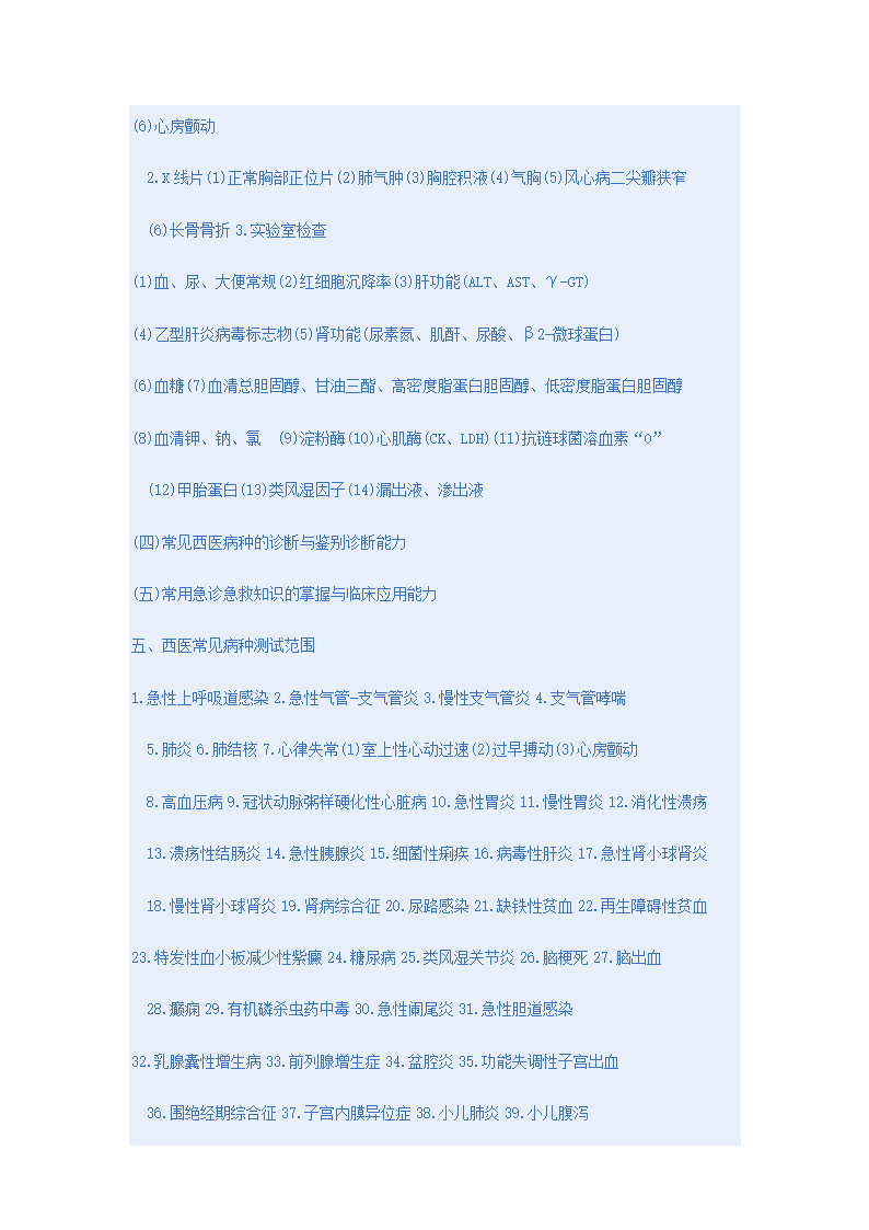 2010年中西医结合执业助理医师实践技能考试大纲第3页