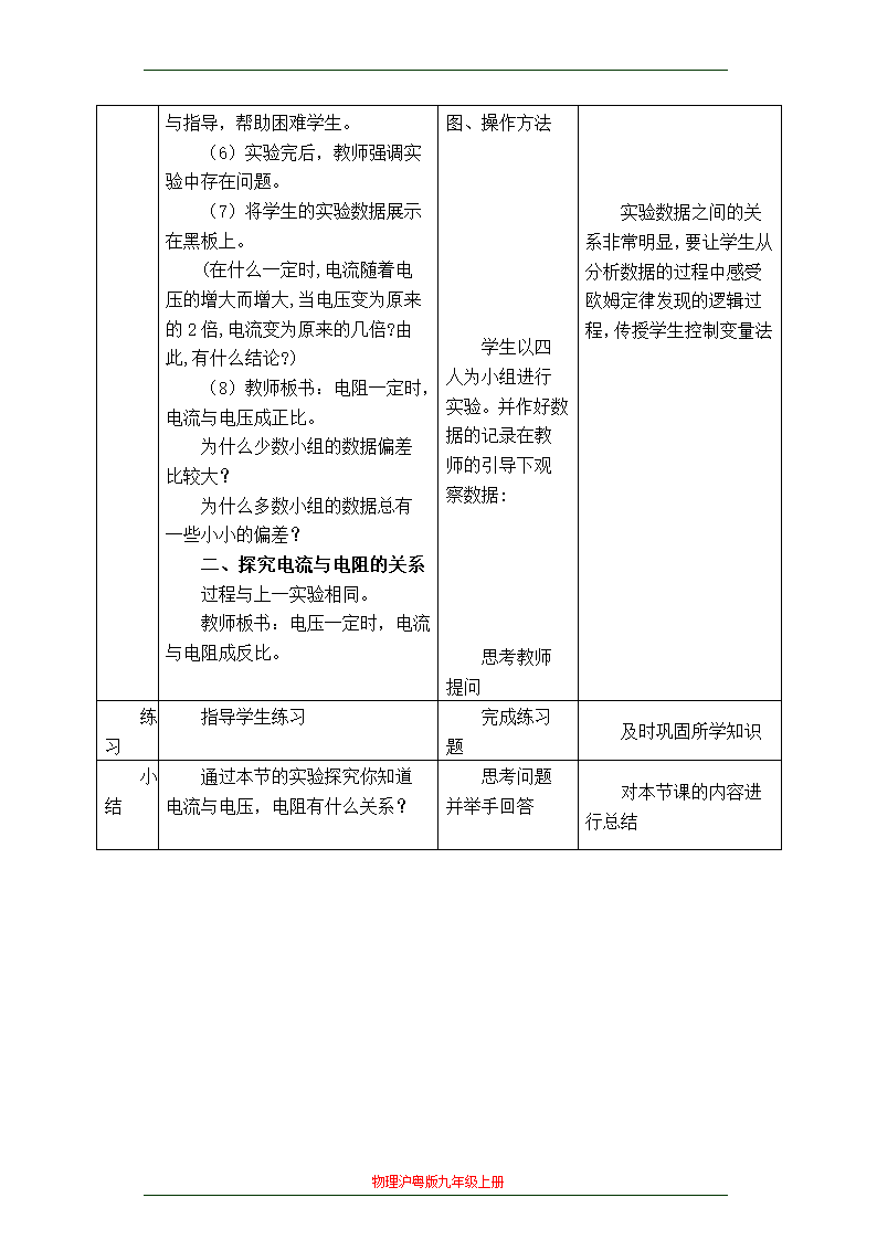 沪粤版九上物理14.2《探究欧姆定律》教学设计.doc第3页