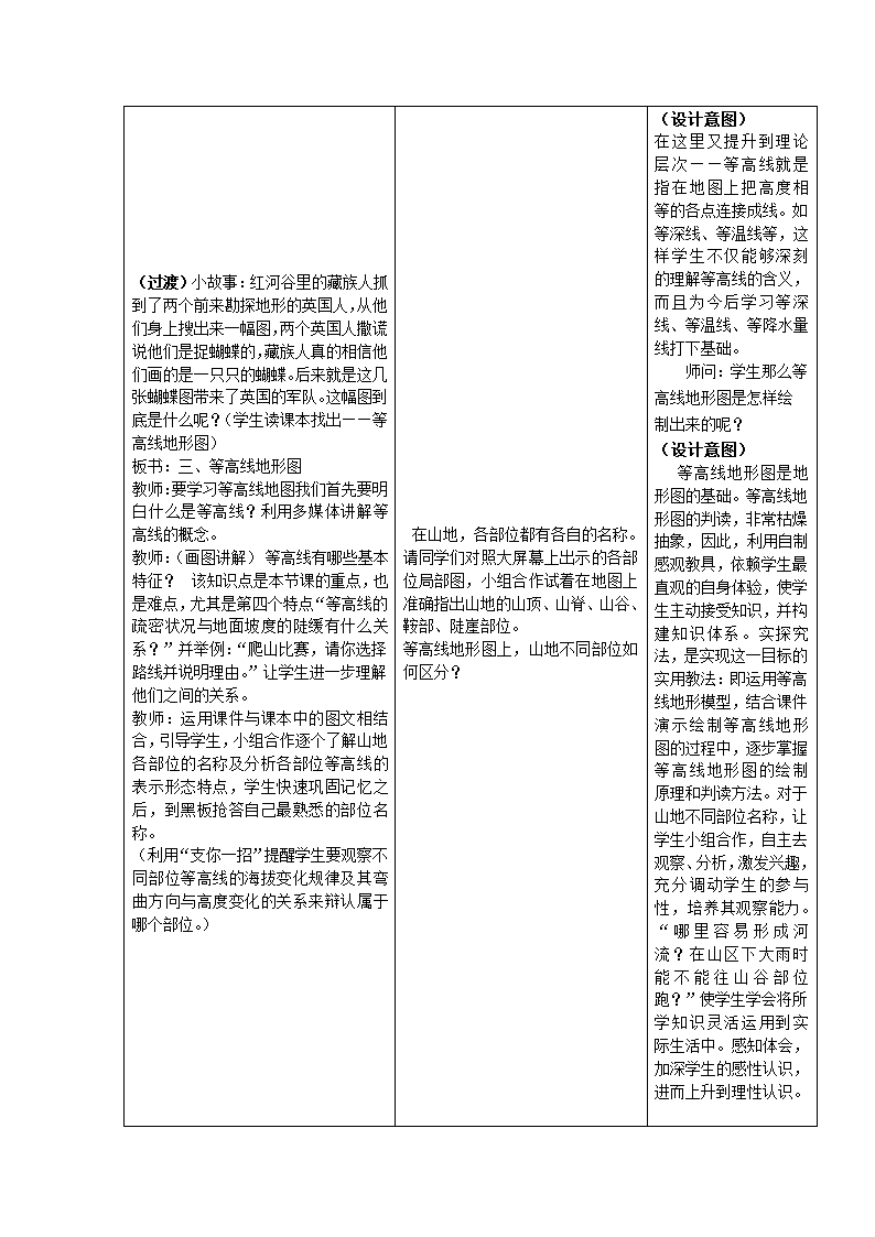 第二章第二节地形图的判读   商务星球版七年级地理上册 表格式教案.doc第3页