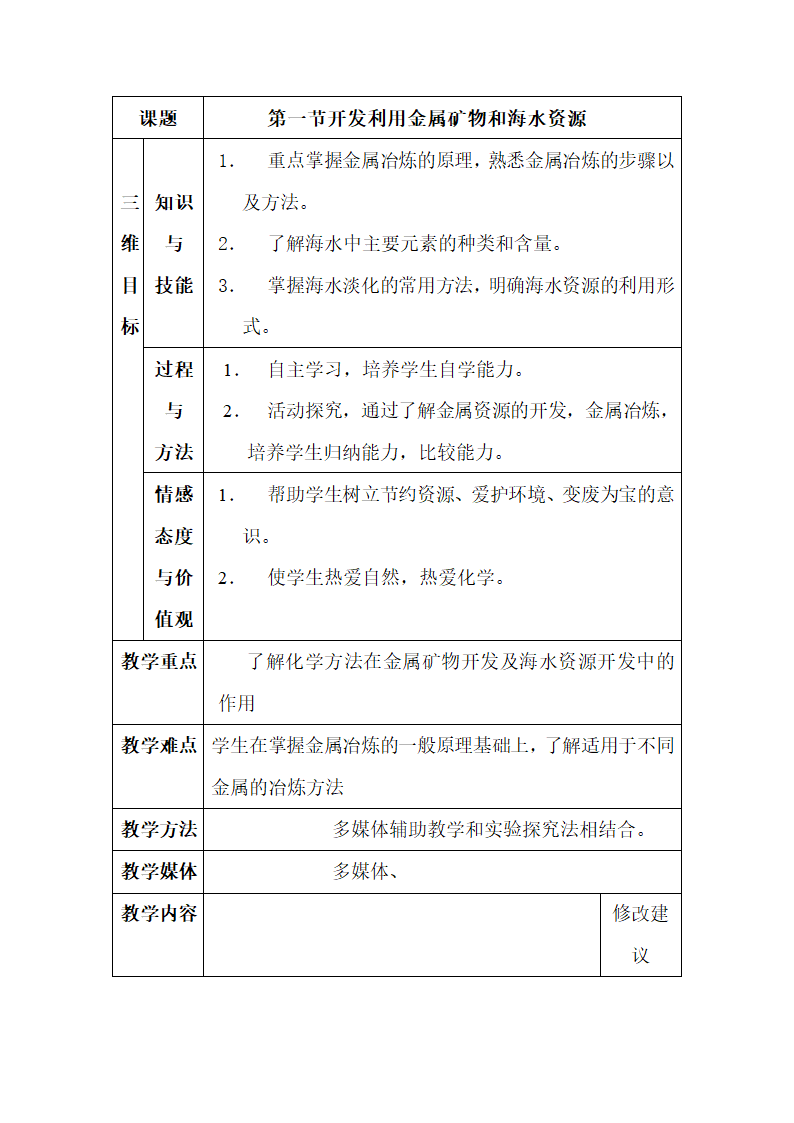 《开发利用金属矿物和海水资源》参考教案1.doc.doc第1页