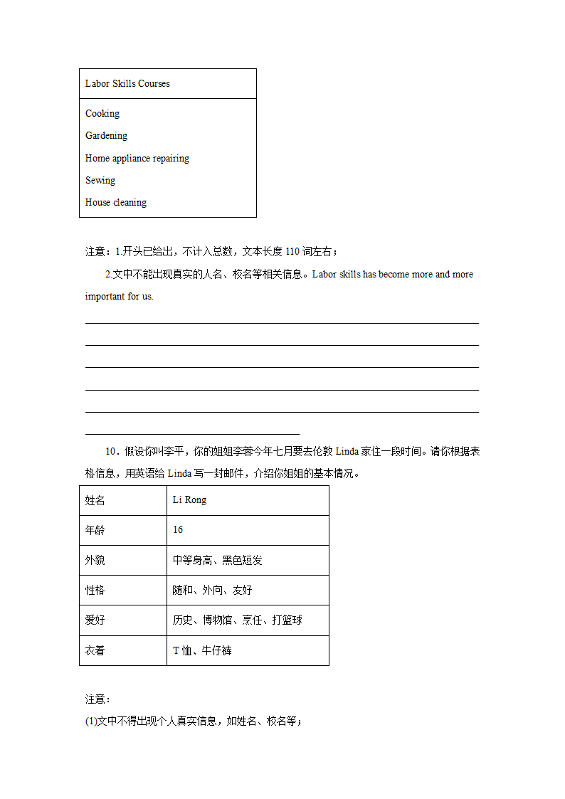 中考英语作文专项训练：电子邮件（含解析）.doc第8页