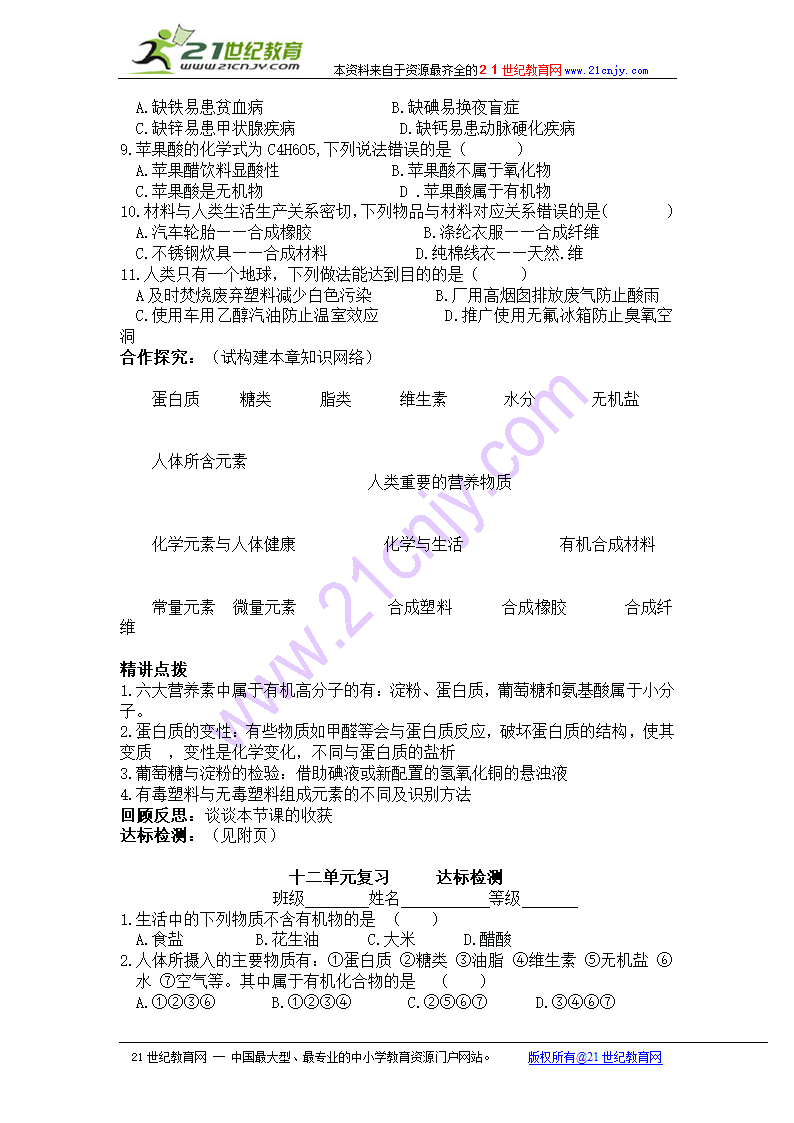 第十二单元化学与生活复习导学案.doc第2页