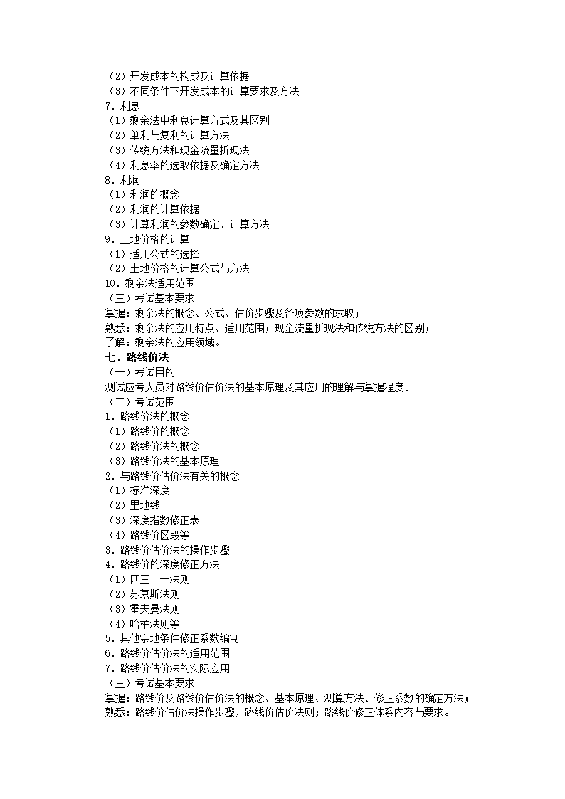 土地估价师考试大纲第20页