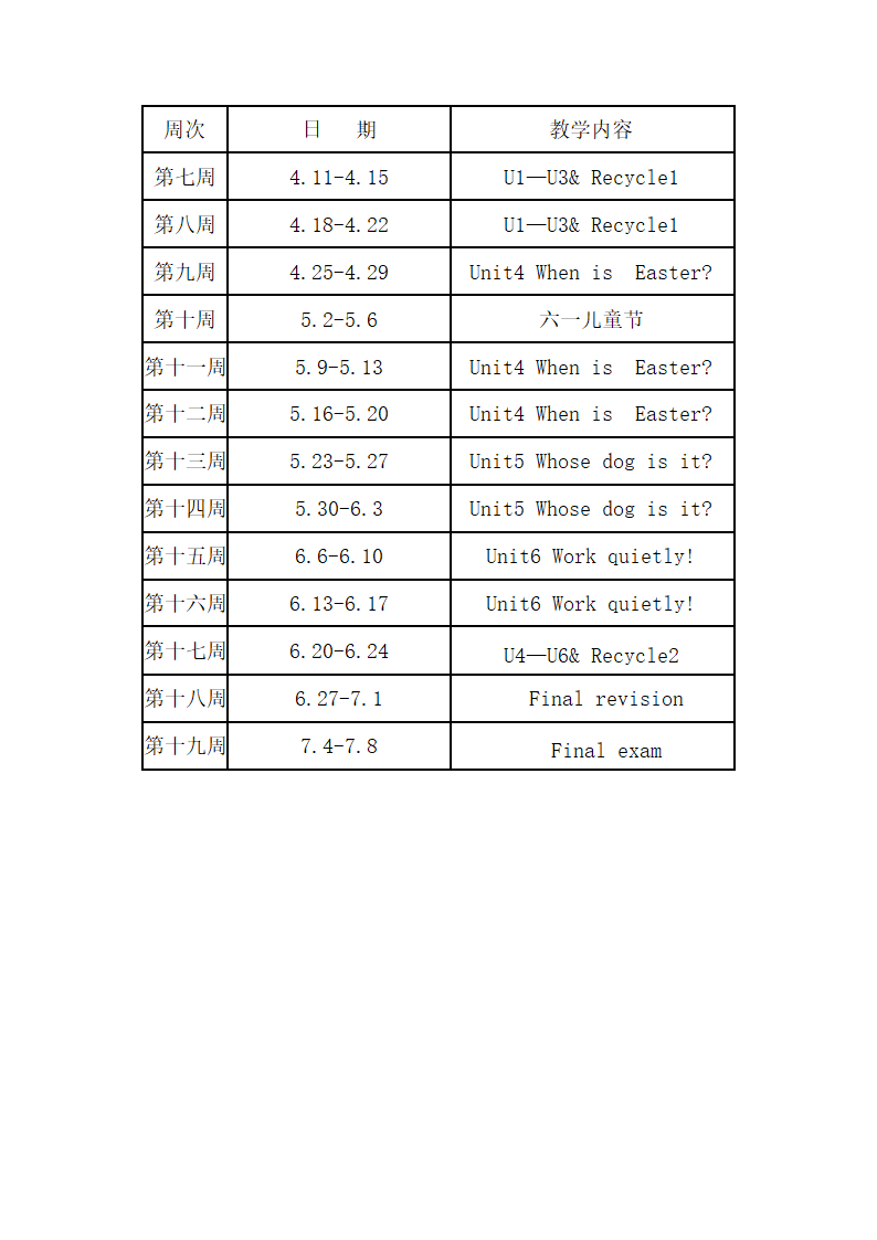 人教版(PEP)小学英语五年级下册教学计划.doc第5页