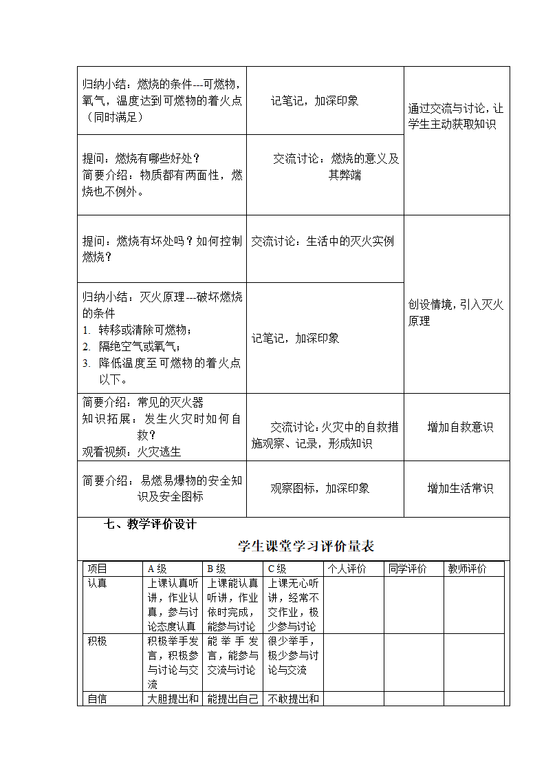 人教版化学九年级上册 7.1 燃烧和灭火 教案.doc第3页