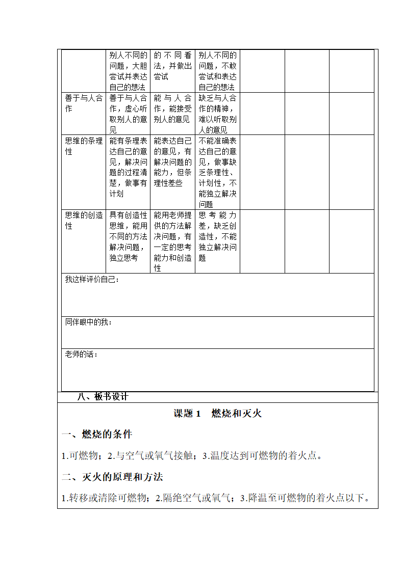 人教版化学九年级上册 7.1 燃烧和灭火 教案.doc第4页