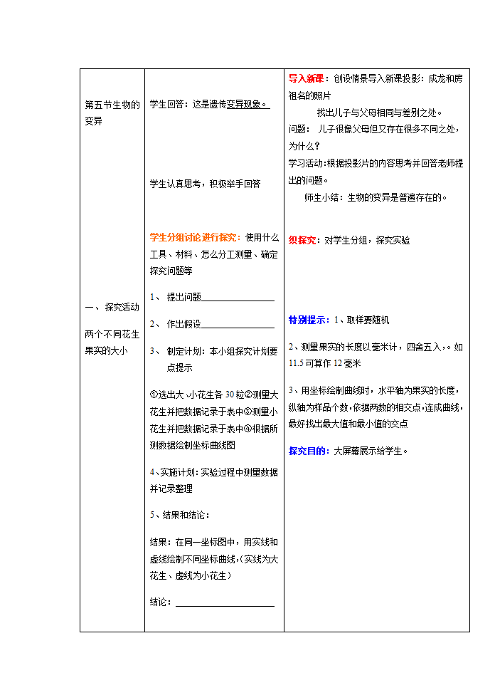 人教版八年级生物下册教案-7.2.5生物的变异.doc第2页