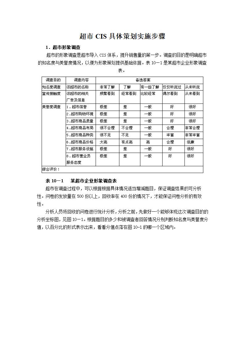 超市CIS具体策划实施步骤.doc第1页