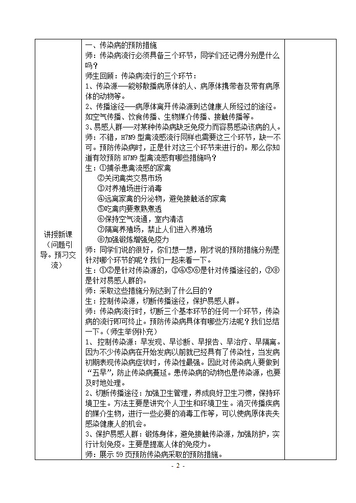 苏科版八下生物  24.2传染病的预防  教案.doc第2页