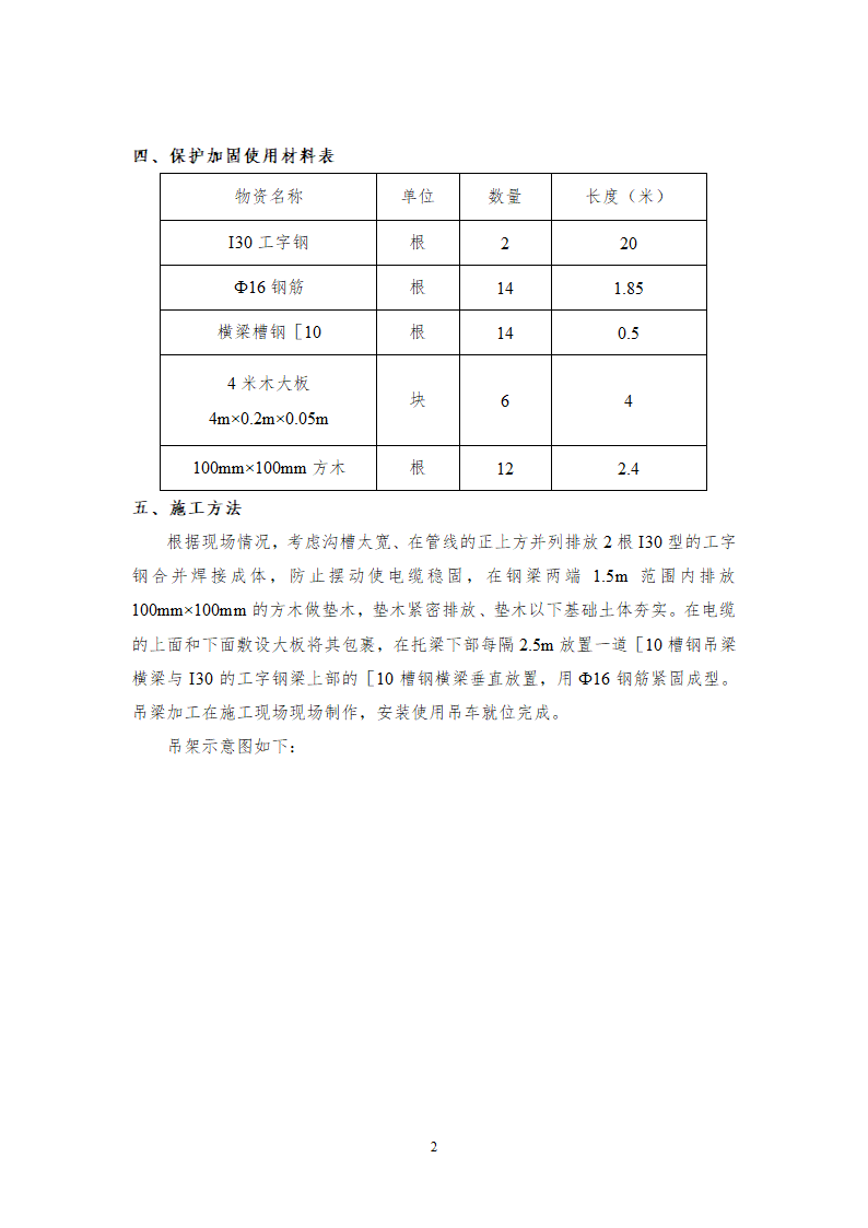 大兴开发区兴华大街电缆悬吊保护方案.doc第2页