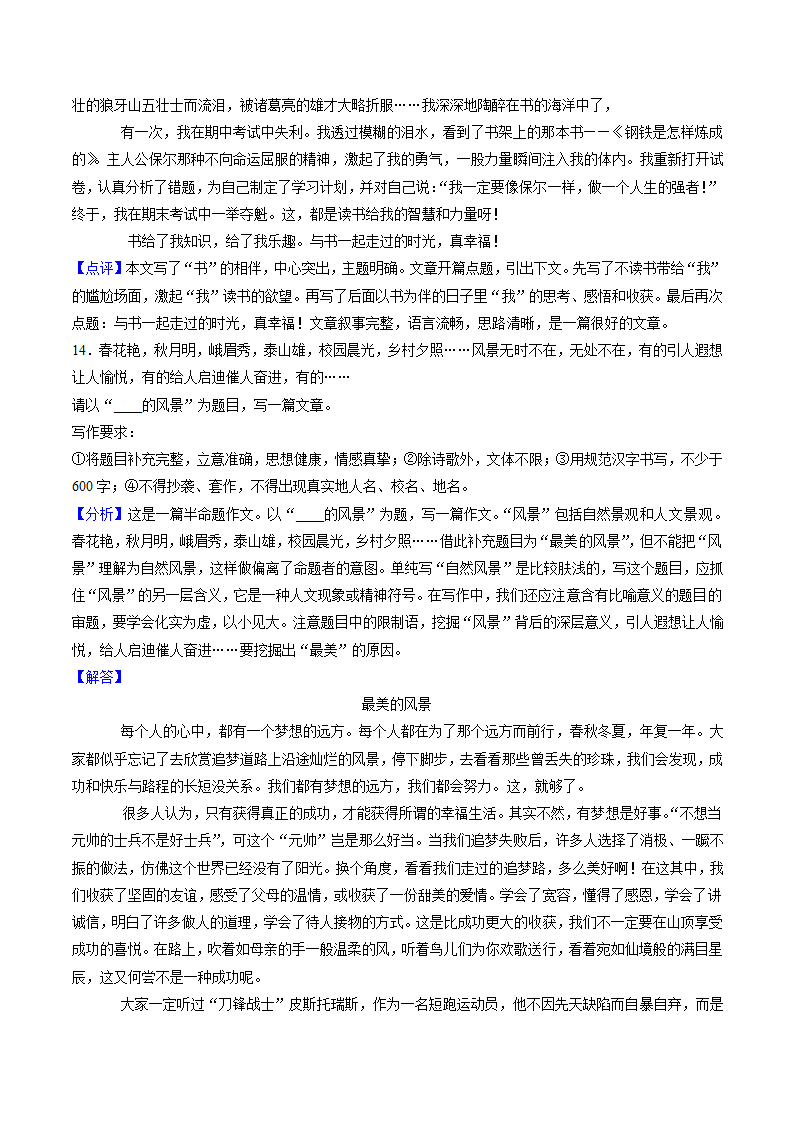 四川省南充市2022年中考语文试卷（Word解析版）.doc第26页