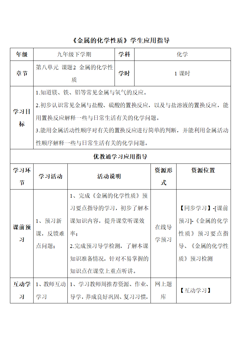 《金属的化学性质》学生学习应用指导.doc.doc