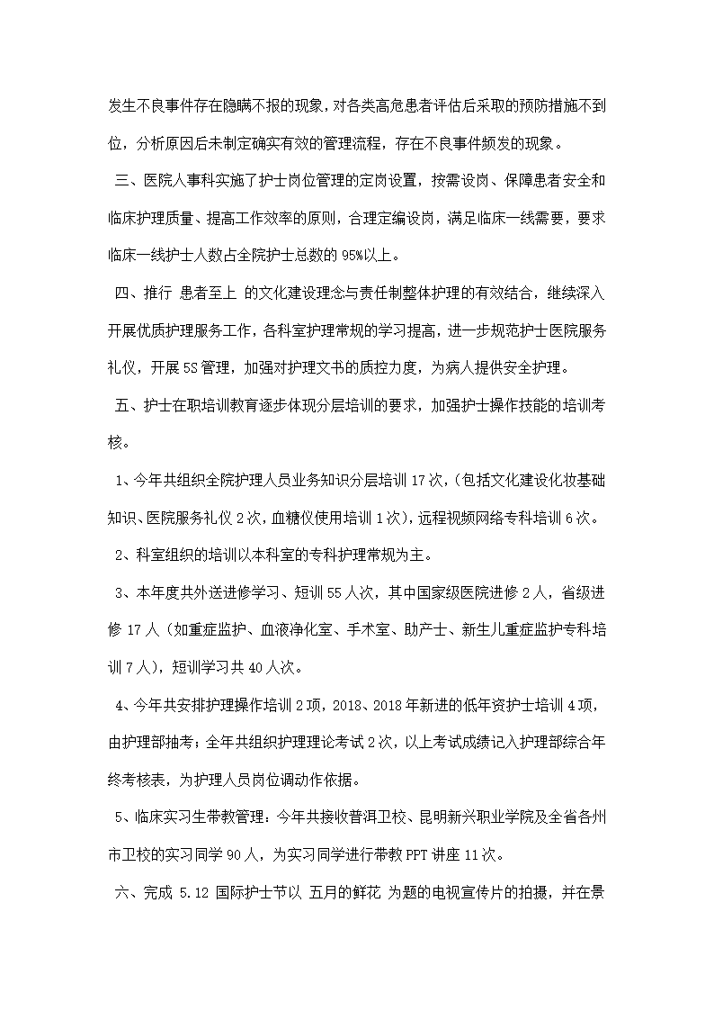 医院护理部经典版工作总结.docx第2页