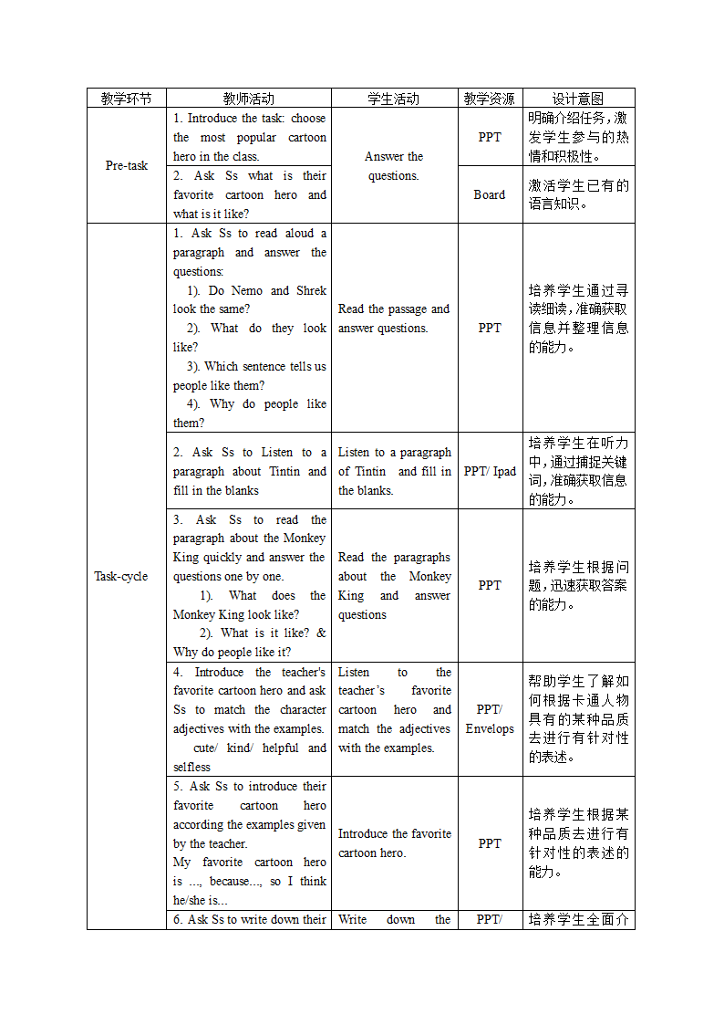 外研版英语八年级下册Module 5  Cartoons Unit2表格式教案.doc第3页