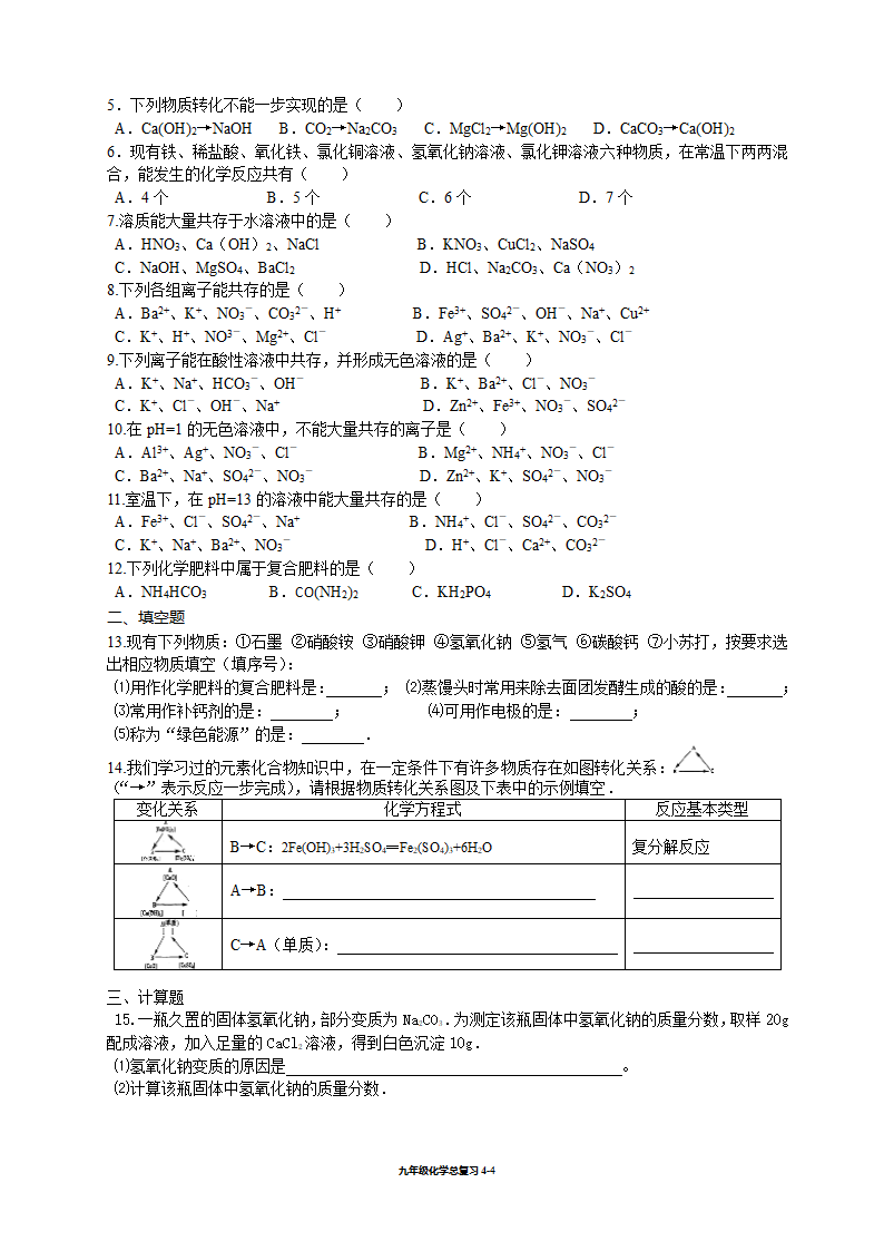 2013九年级化学第十一单元复习导学案.doc第4页