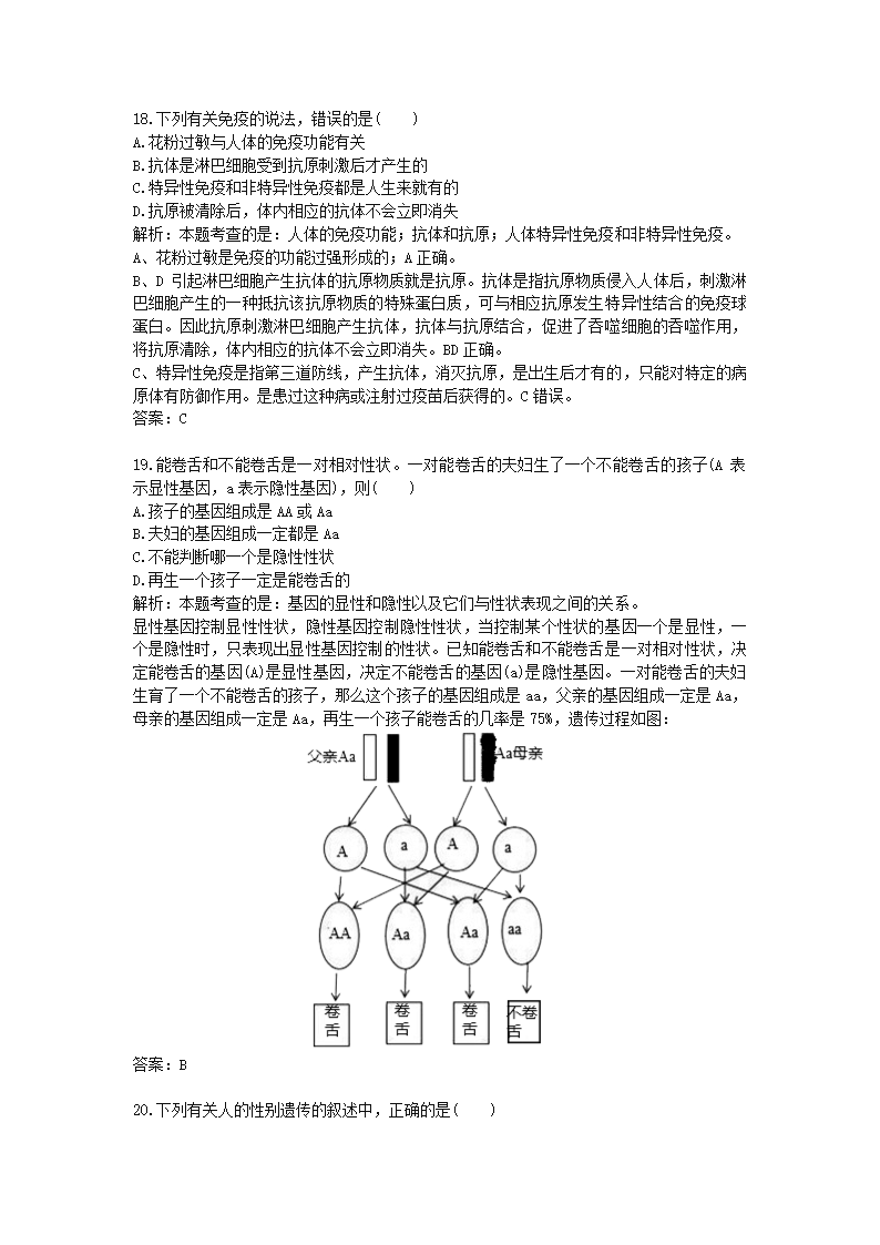 历年四川省乐山市生物中考真题.docx第6页