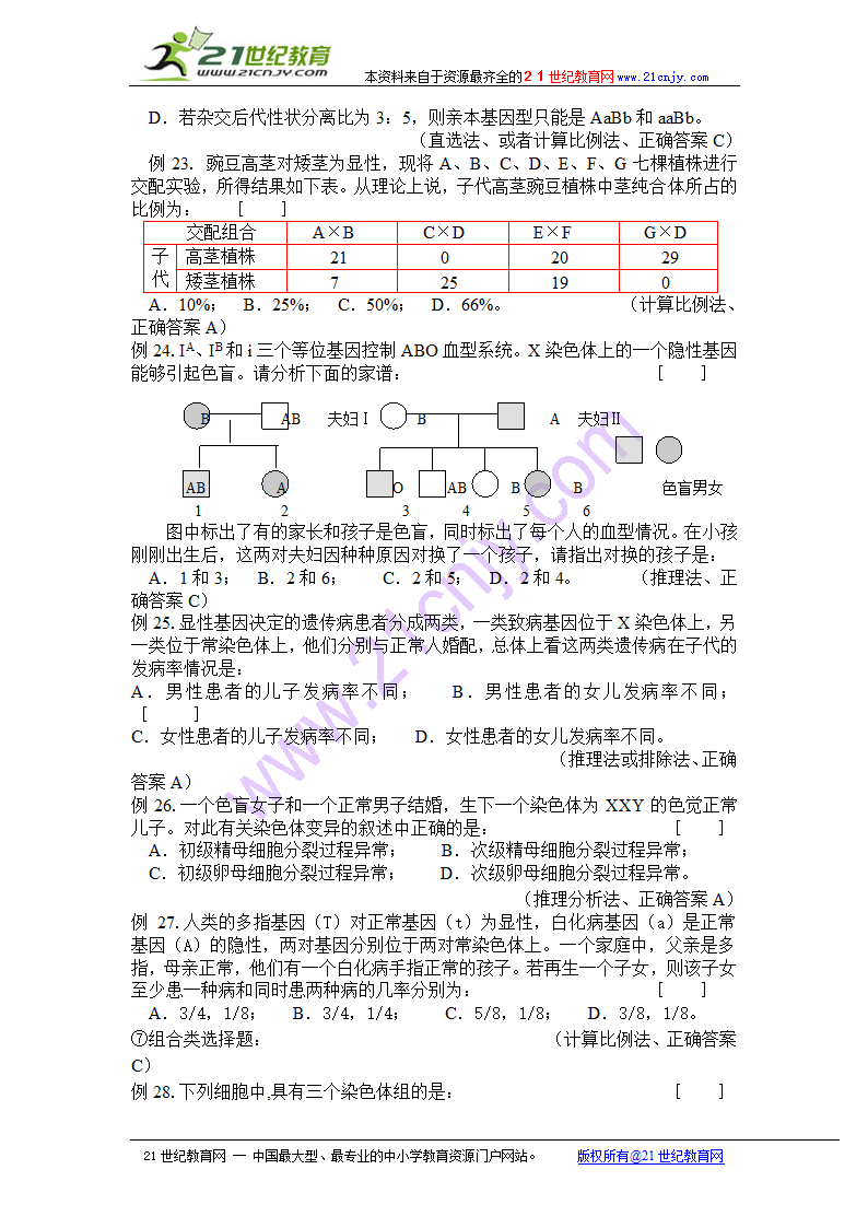 09高考生物最后冲刺复习：选择题解题方法指导.doc第4页