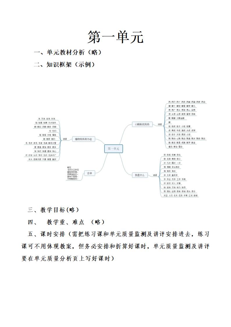 部编版二年级上册语文第一单元教案 (表格式).doc第2页