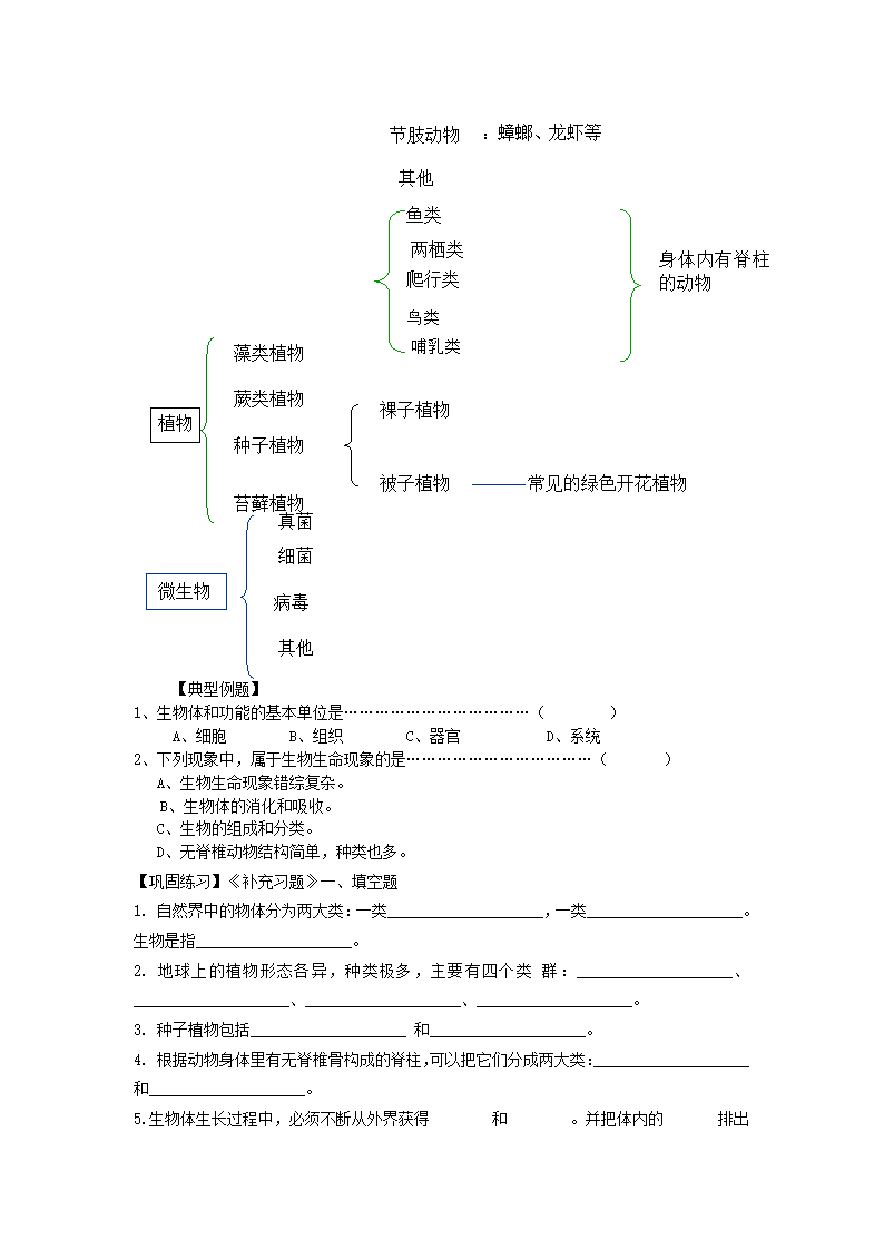 七年级生物上册 我们周围的生物导学案 苏教版.doc第2页