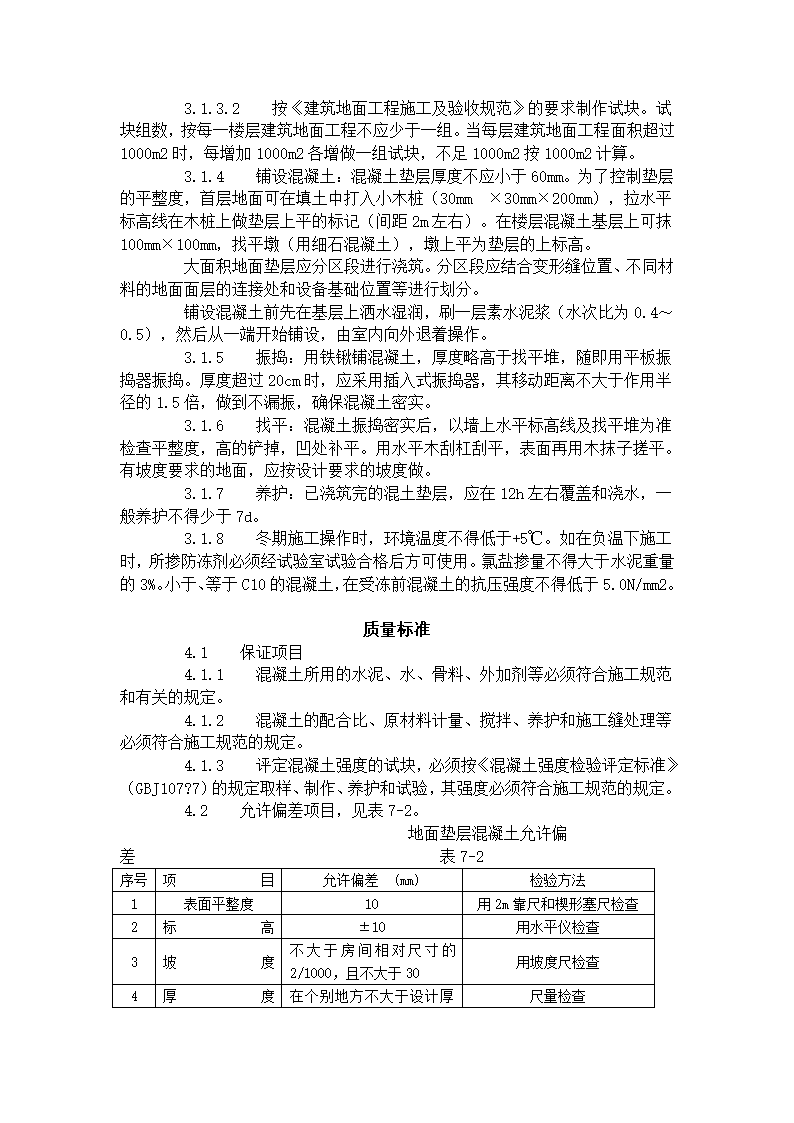 混凝土垫层施工工艺标准（702-1996）.doc第2页