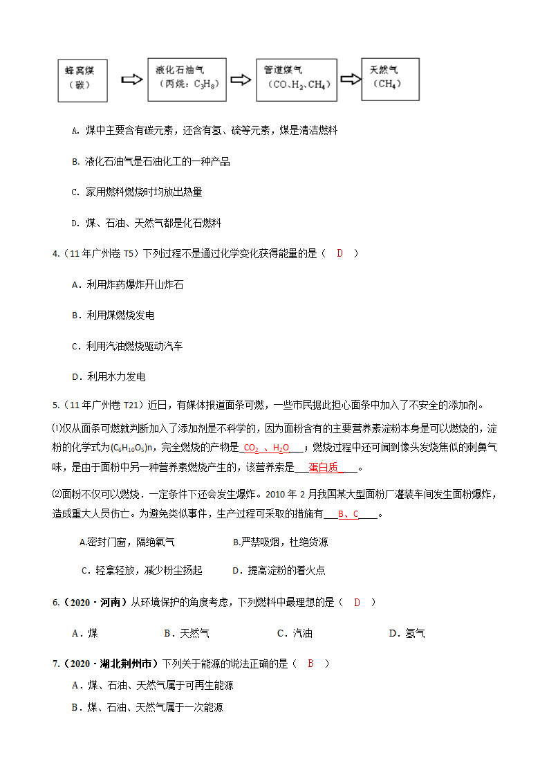 第十五讲 燃料的利用开发  学案 人教版九年级上册化学（机构用）（含答案）.doc第10页